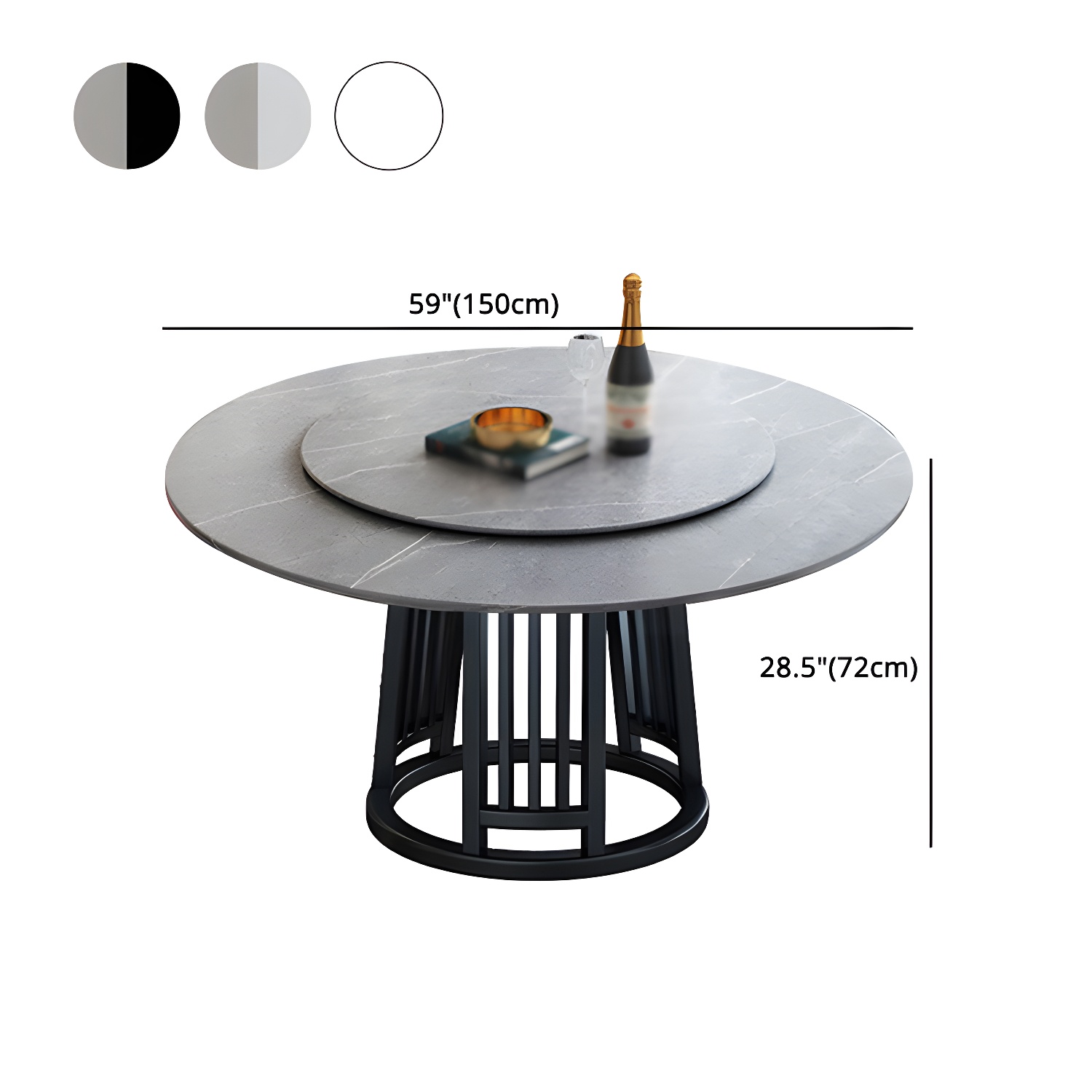 Modern 1/2/7 Pieces Dining Set Round Sintered Stone Dining Table for Dining Room - image 18