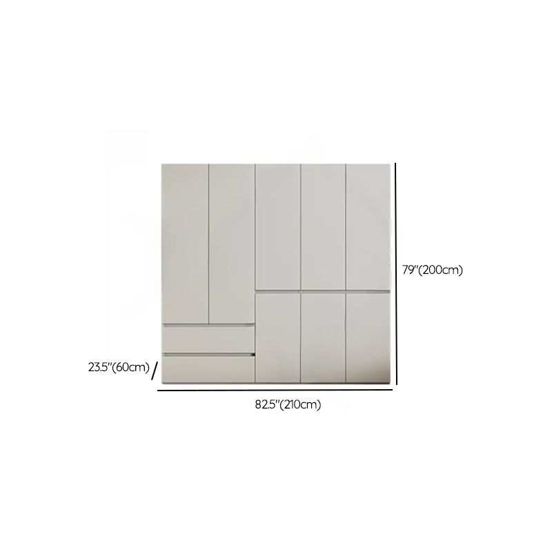 Cream Trendy Reclaimed Wood Wardrobe Armoire with Soft Close Drawer, Soft Close Door, Interior Shelves, and Clothing Rod - image 72