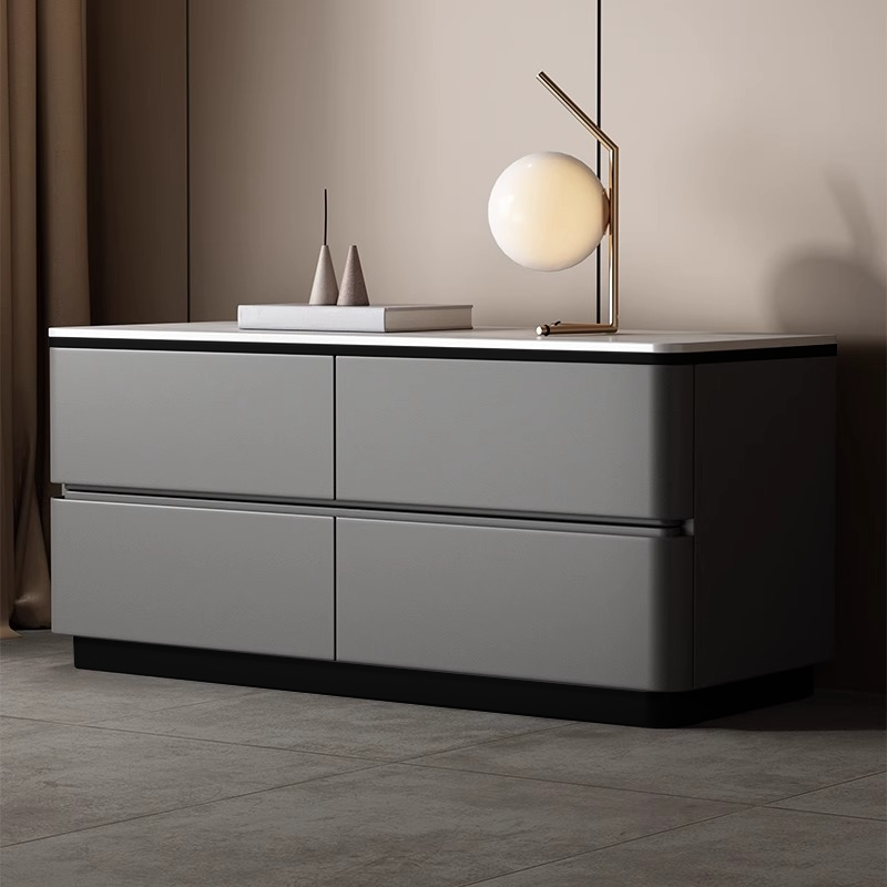Modish Nightstand With Drawer Organization with 4 Drawers and Stone Tabletop - image 3