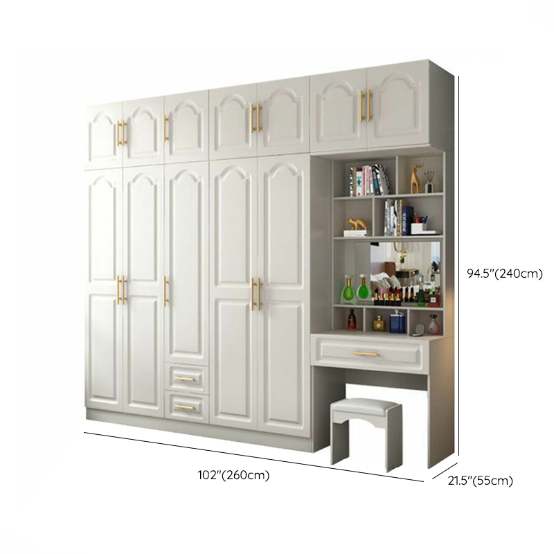 Contemporary Wood Chalk Wardrobe Closet with Interior Shelves&Clothing Rack&3-Drawer/6 Drawers/5-Drawer - image 47