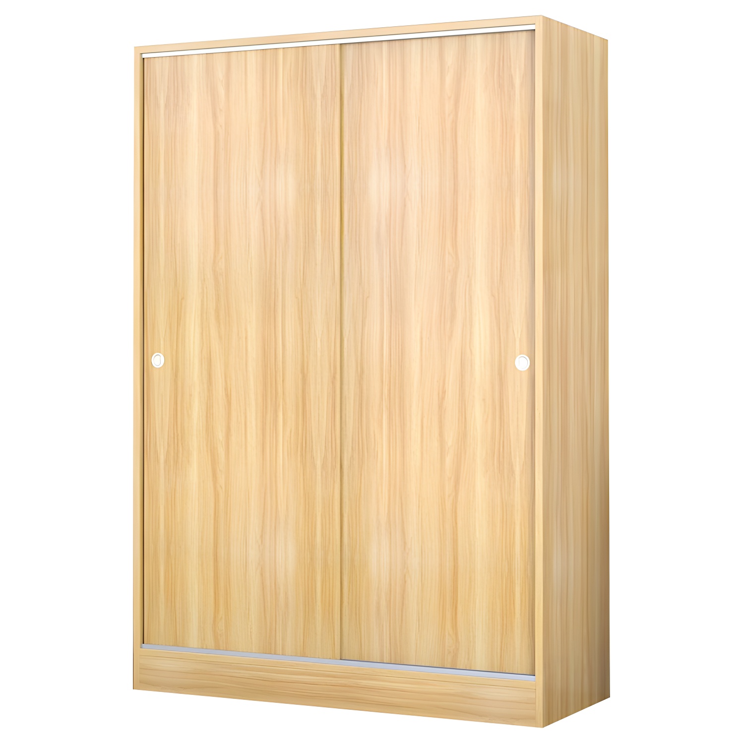 White Wood Double Door Industrial Wardrobe 5 Shelves Cabinet - image 9