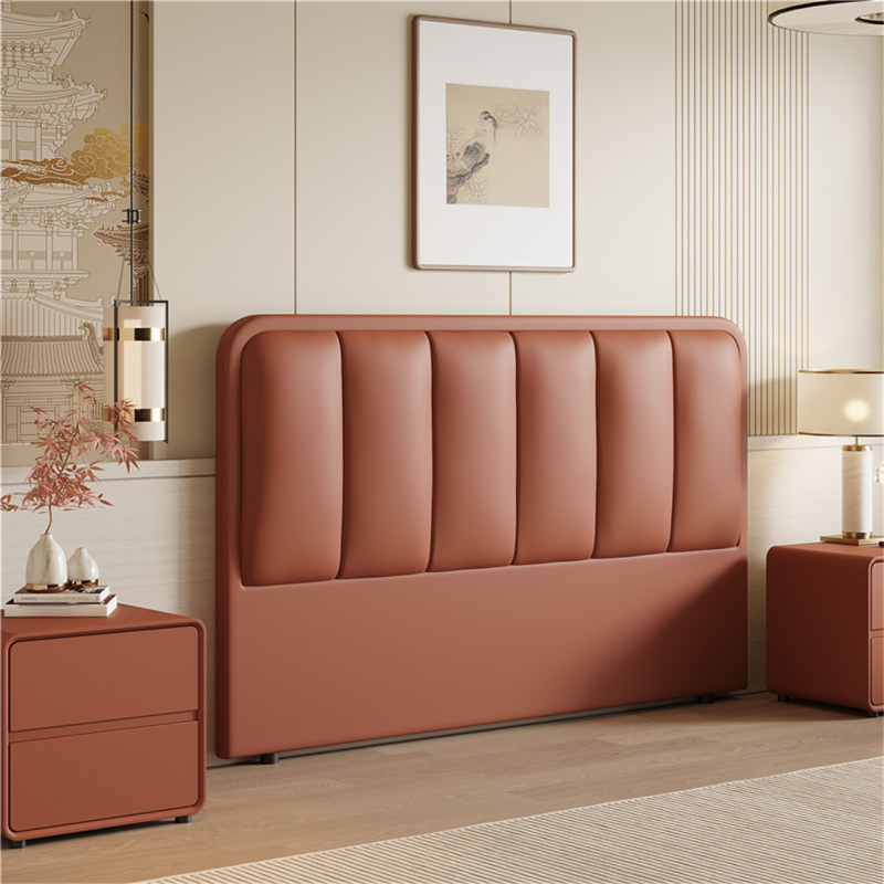 Modern Simple Style Panel Headboard in Natural Wood with No Distressing, Rectangle Shape for Twin XL/Queen/California King Bed, Featuring Sponge Upholstery and Standard Height