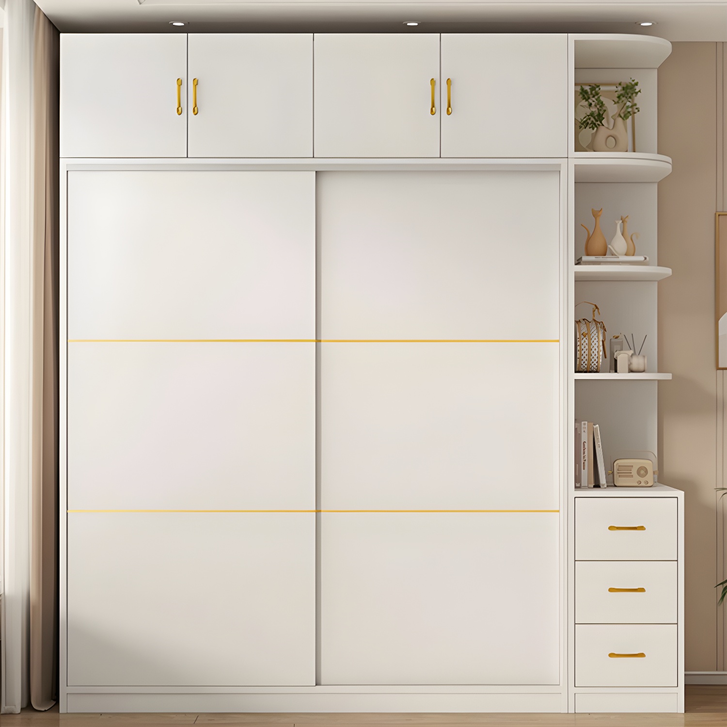 Spacious White Wardrobe Armoire with Shelves and Clothing Rod - Your Perfect Closet Solution