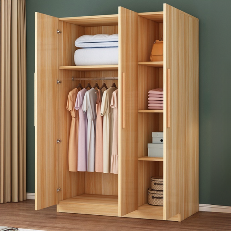 Minimalist Manufactured Wood Wardrobe Closet with Interior Shelves and Clothing Rod - image 10