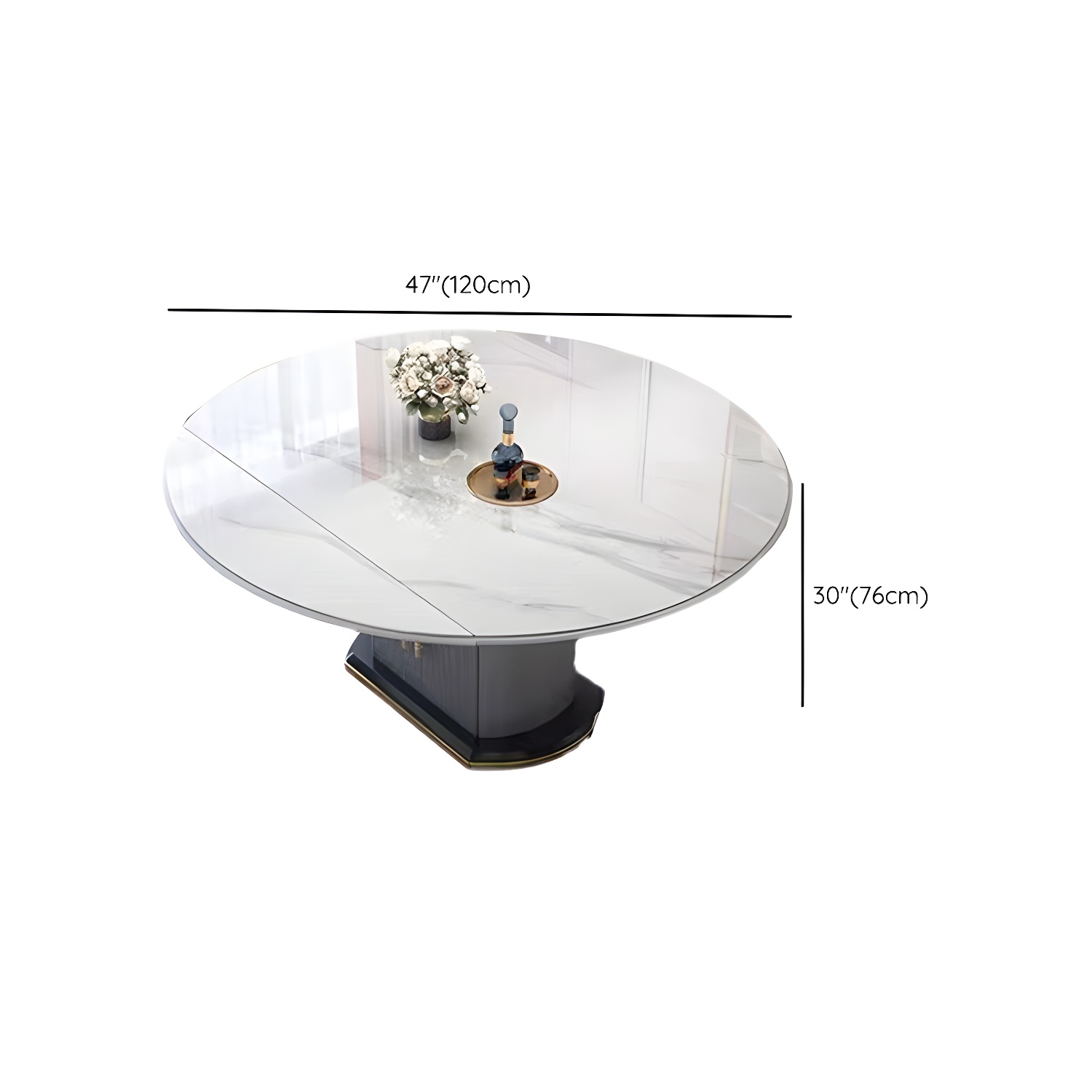 Modern 1/4/5/7 Pieces Dining Furniture Stone Round Dining Chairs Set in White - image 8