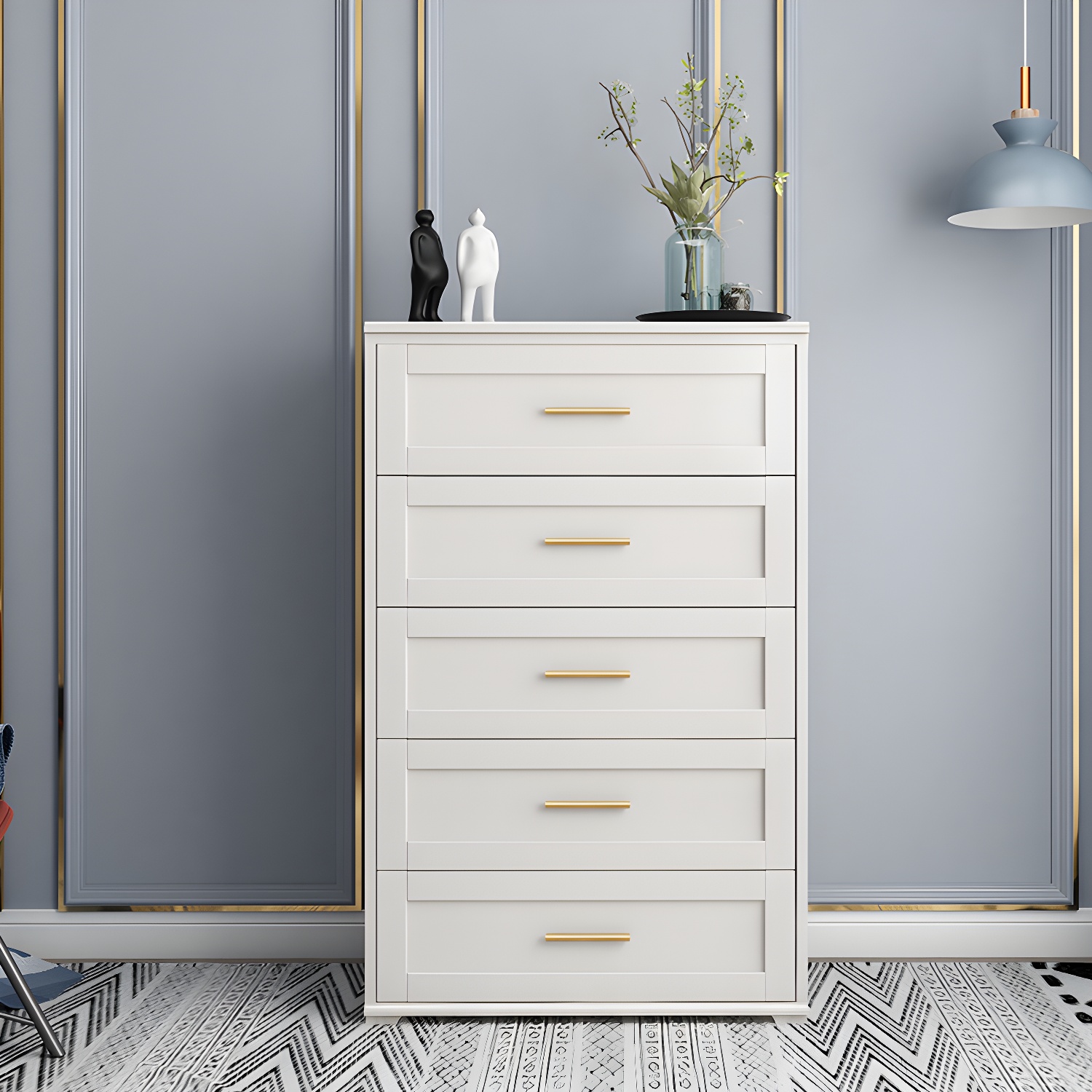 17.55-inch Width Solid Wood Storage Chest Classic Glam Storage Chest Dresser - image 2