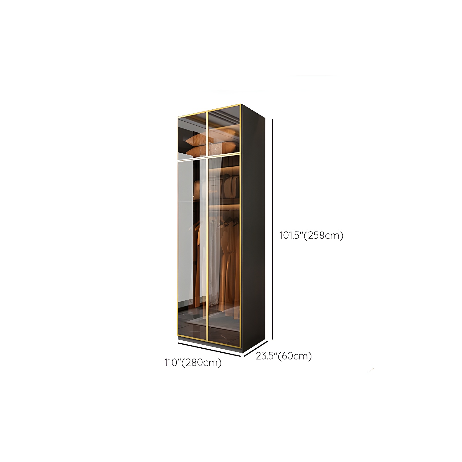 Modern Glass Wardrobe Wardrobe Armoire Wardrobe Cabinet for Home - image 25