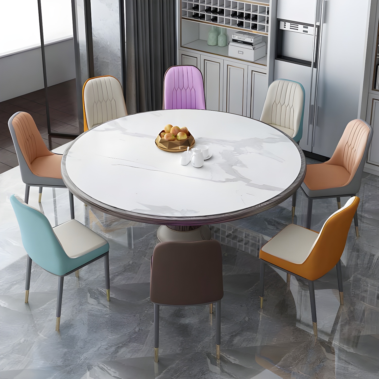 Metal Base Indoor Chair 18'' Wide Parsons Leather Chair for Restaurant - image 13