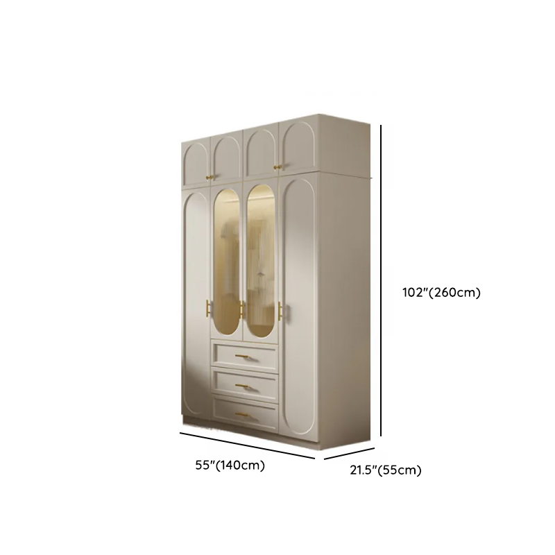 Chalk Simple Lumber Independent Wardrobe Closet with Soft Close Drawer, Interior Shelves, and Clothing Rod - image 18
