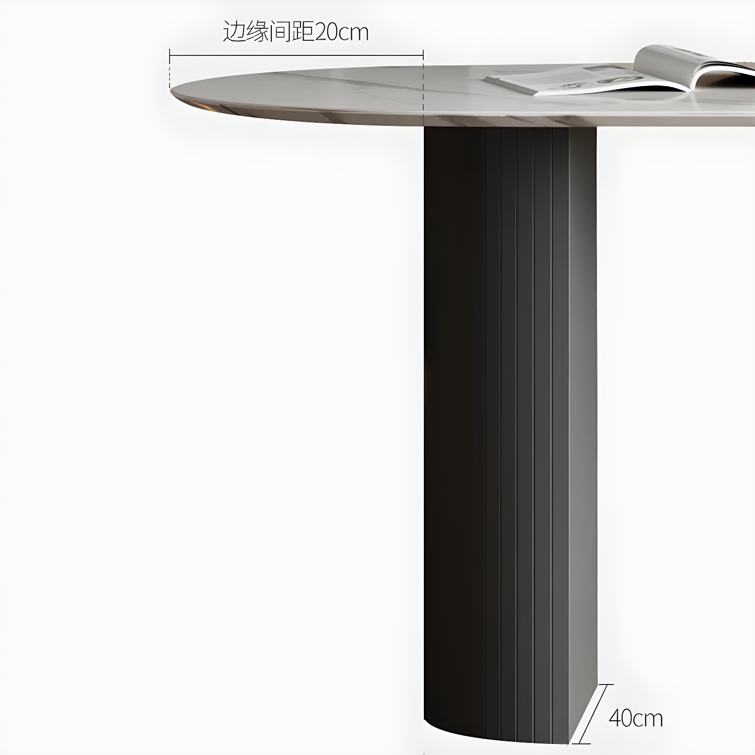 Modern Oval Dining Table Matte Finish Double Pedestal Table for Home - image 6