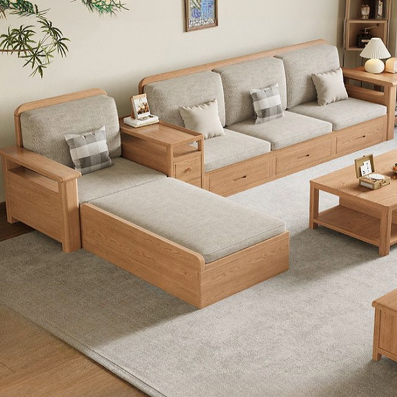 Versatile Straight/L-Shape Sofa/Sofa Recliner in Cotton for 5/Seats 2/1-seater with Drawer Storage and Horizontal/Left Orientation