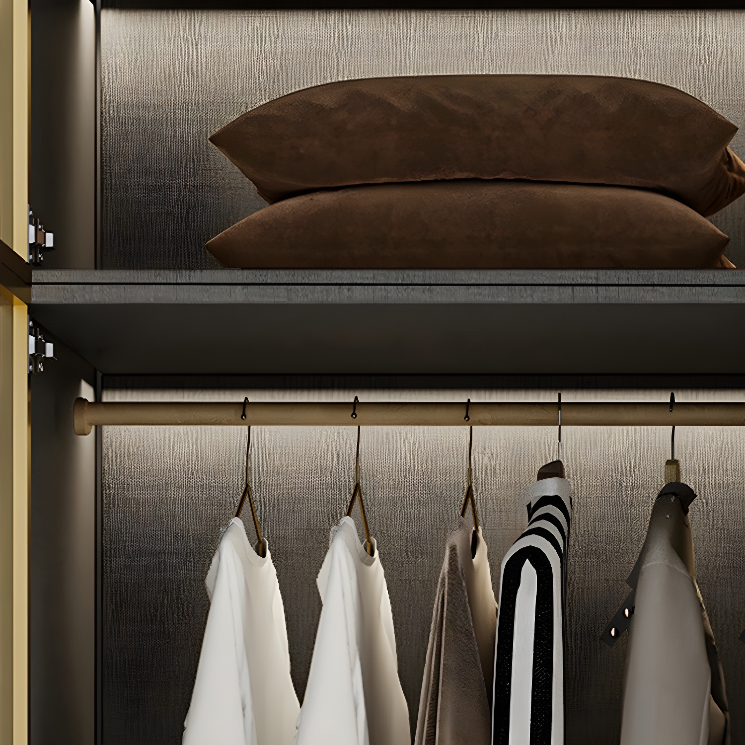 Glass and Wood Wardrobe Armoire Contemporary Wardrobe Closet - image 11