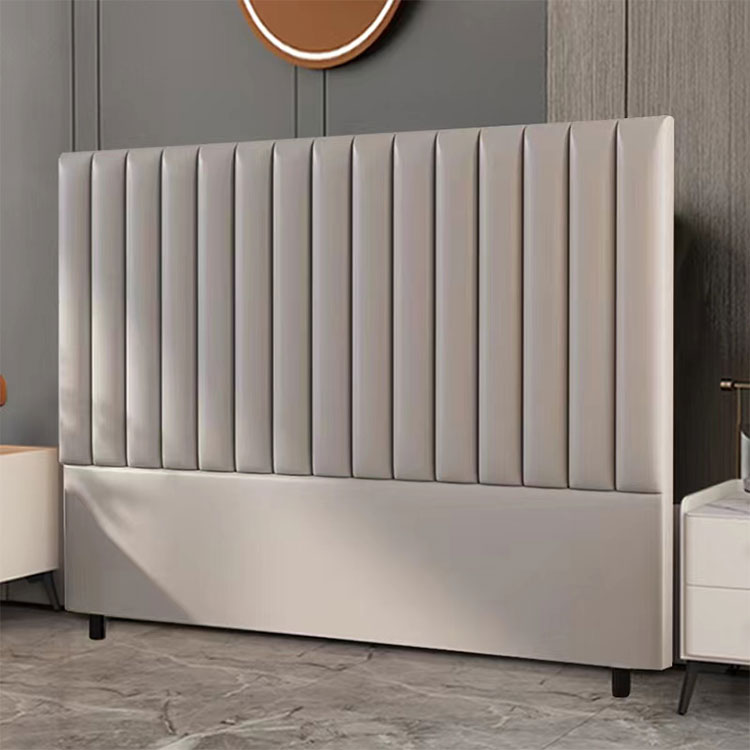 Modern Upholstered Pine Headboard with Leather Upholstery and Wood Legs - image 5