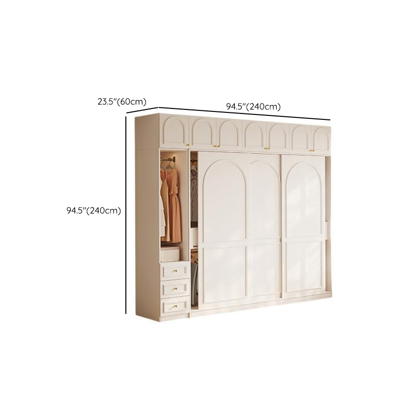 Casual White Wooden Wardrobe with 5 Drawers/4 Drawers/2 Drawers, Interior Shelves & Hanging Rod - image 11