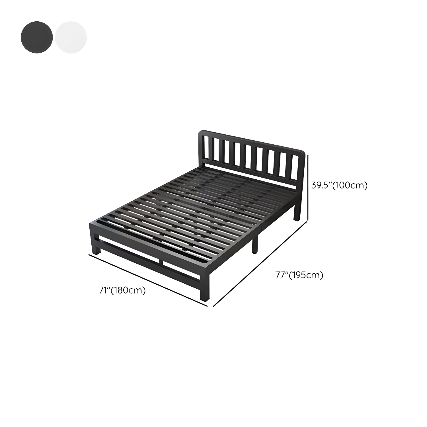 Contemporary Metal Bed Frame Solid Color Slat Bed with Custom Gold Legs - image 29