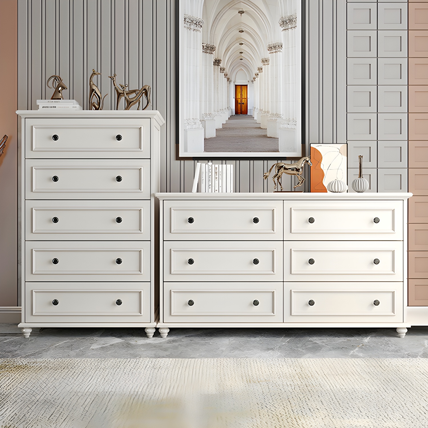 Solid Wood and Soft-Close Drawers Modern Chest with Wood Top - image 14