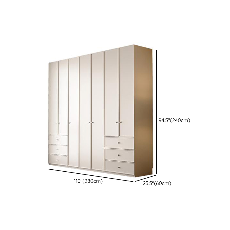 Chalk Modern Wooden Standalone Almirah with 3-Drawer/6-Drawer, Interior Shelves, and Hanging Rod - image 24