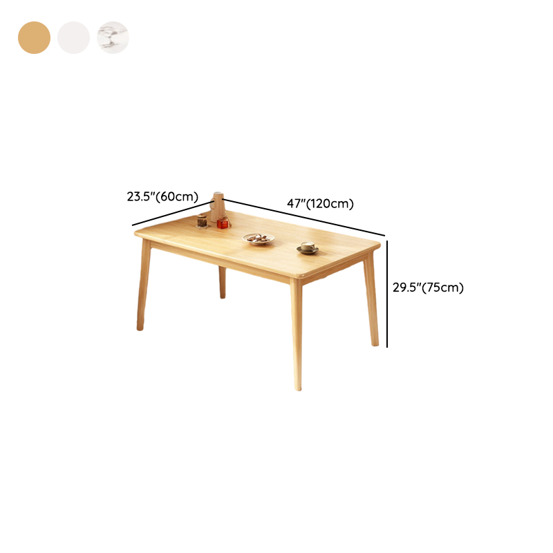 Dining Table Set with Rectangular Recycled Wood Top, 4 Legs, Fixed Table, Padded Chair with Back, Available in 5-piece/7 Piece Set/3 Pieces - image 14