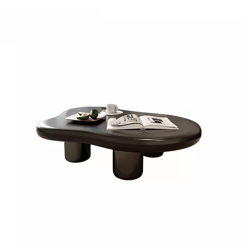 Irregular Shaped Wooden Top Coffee Table Suitable for Foyer