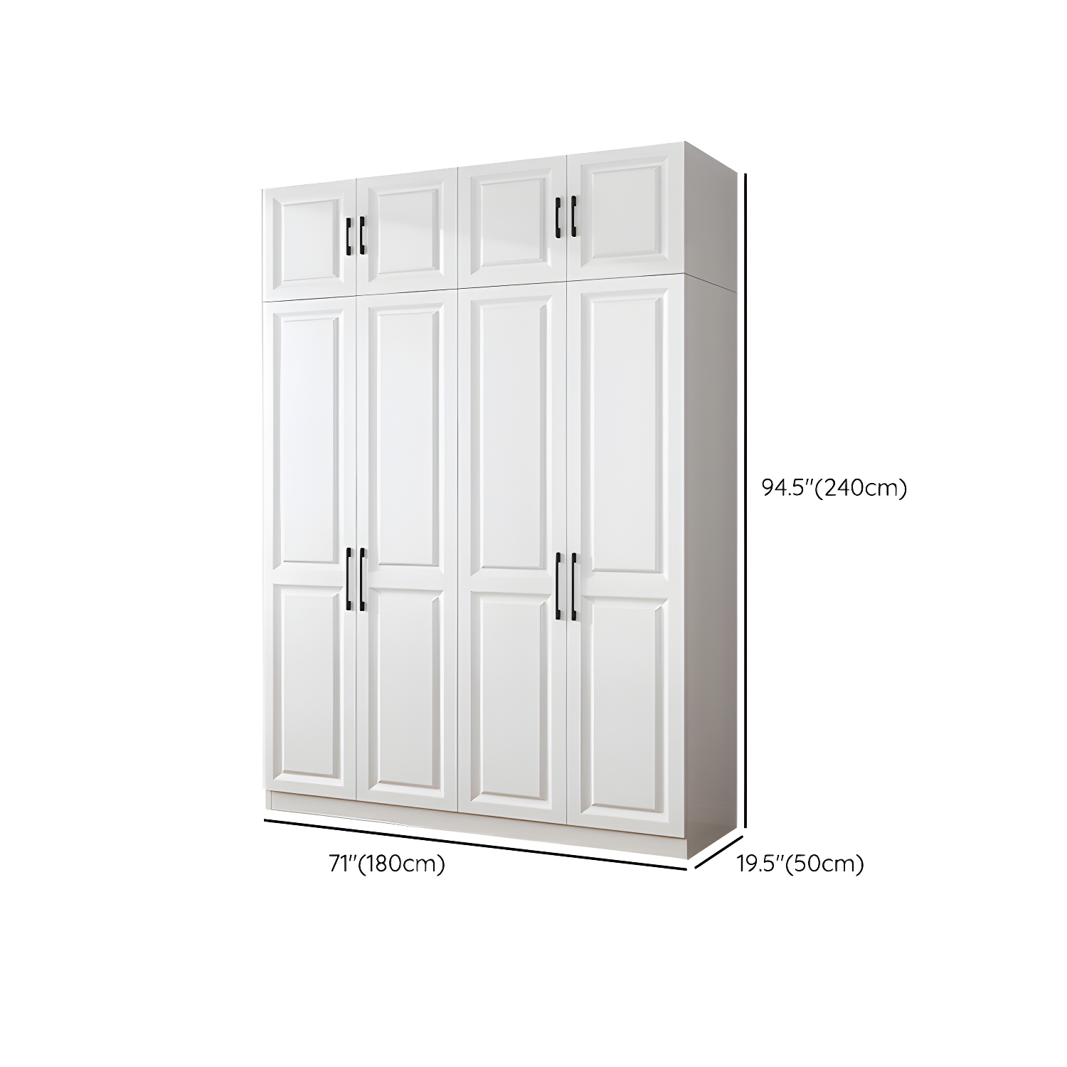 Modern White Wood Wardrobe Armoire with Shelves & Clothing Rod - Spacious and Stylish - image 23