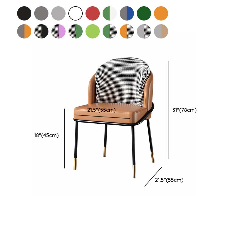 Glam Low-Back Upholstered Chair with Sleek Black Metal Legs for Kitchen & Dining - image 26