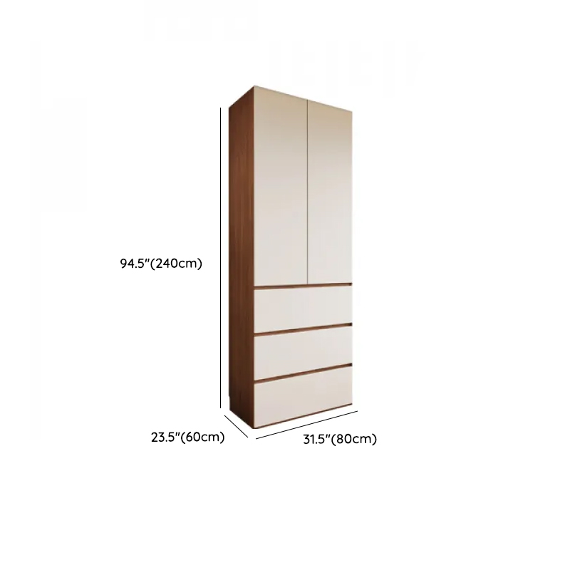 White Minimalist Manufactured Wood Independent Wardrobe Closet with Soft Close Drawer, Soft Close Door, and Interior Shelves - image 17