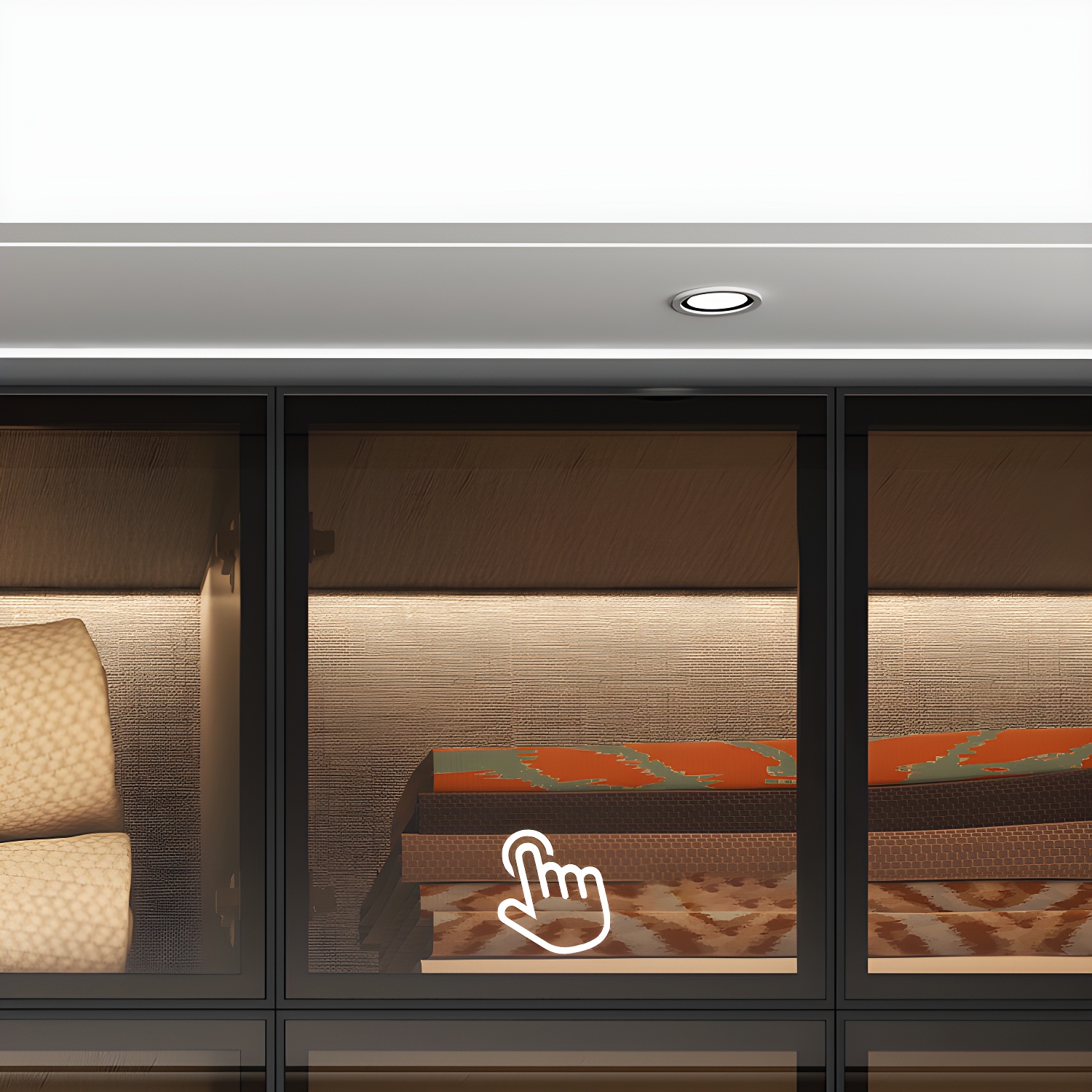 Modern Glass Wardrobe Cloth Rod Included Wardrobe Closet without Light - image 9