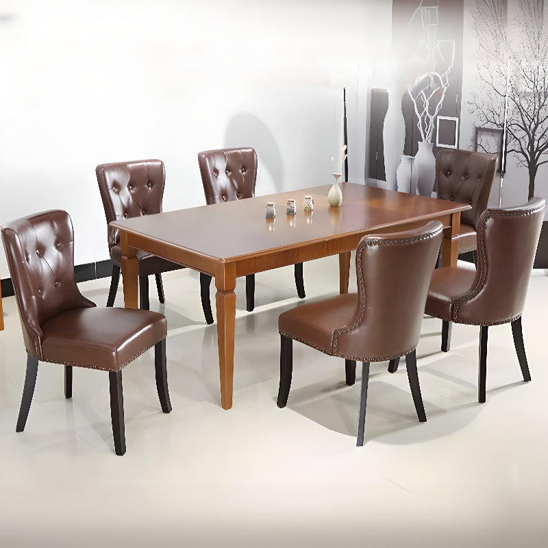 Vintage Secure Bordered Button-tufted Upholstered Side Chair with Wingbacked Chair, Nailhead Detailing and Foot Pads - image 10