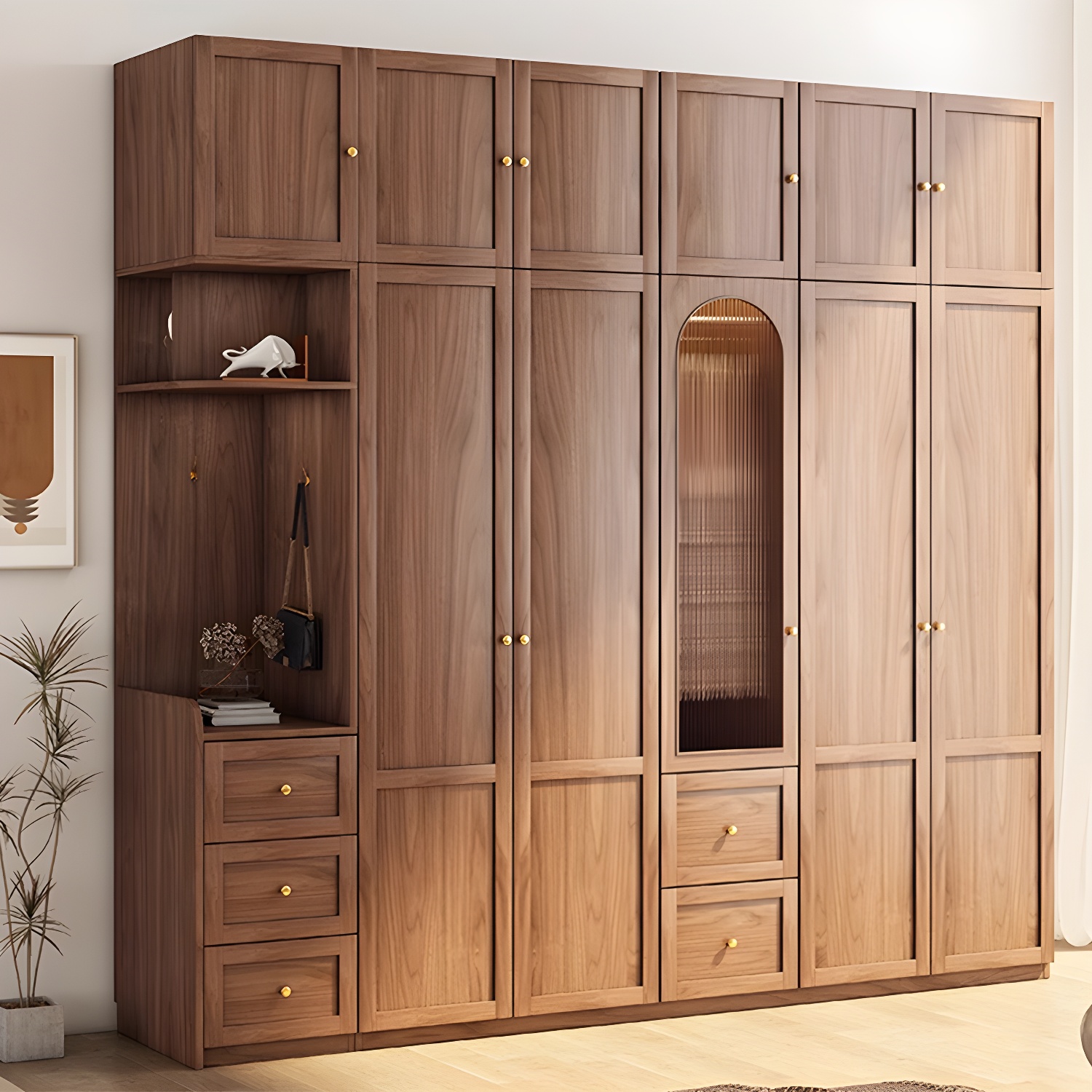 Fashionable Natural Wood Wardrobe Armoire for Stylish Closet Organization - image 4