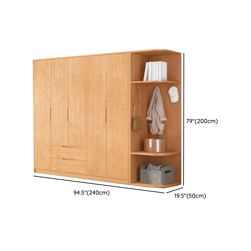 Wood Color Nordic Unfixed Wardrobe Closet - image 45
