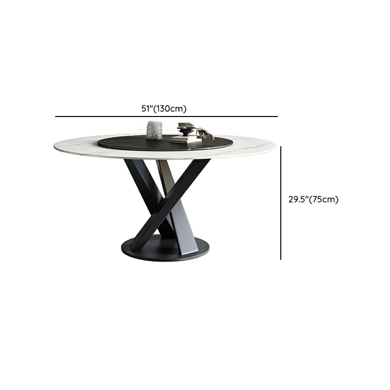 Industrial Metal Dining Set with Upholstered Chairs in White - 5 Piece Set - image 10