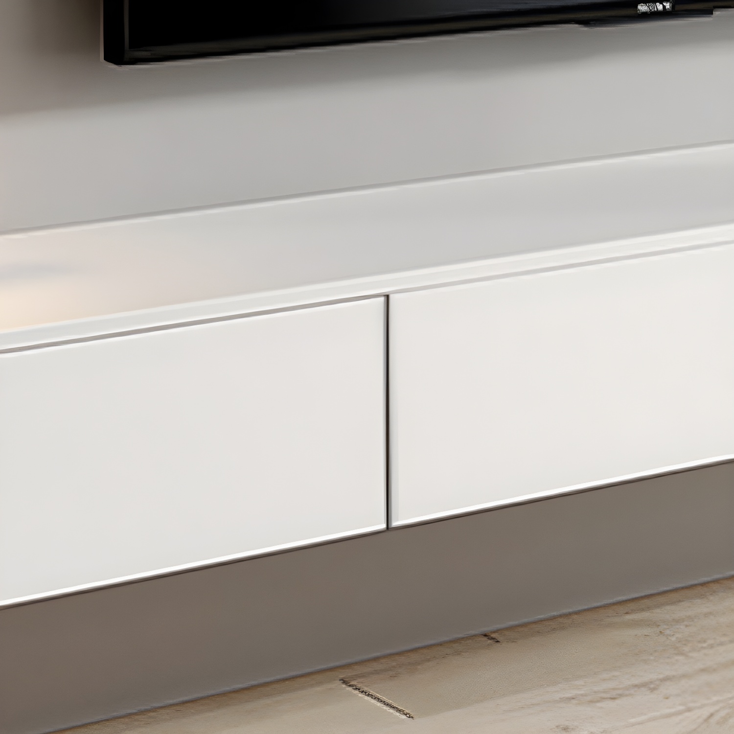 Modern White TV Media Stand Floating TV Stand Console with Drawers for Living Room - image 9