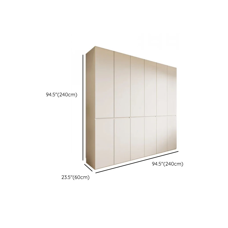 White Minimalist Manufactured Wood Independent Wardrobe Closet with Soft Close Door, Interior Shelves, and Articulated Mechanism - image 20