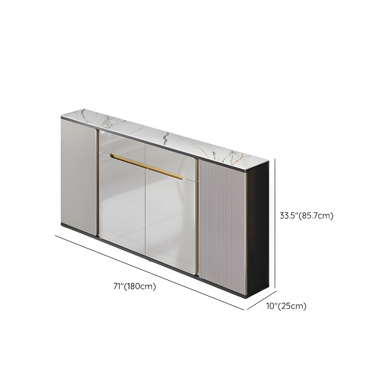Contemporary Style Engineered Wood Buffet Stand Adjustable Shelving Credenza - image 19