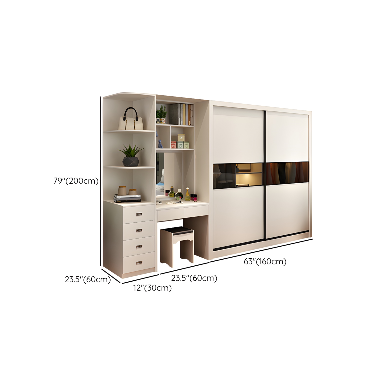 Contemporary Home Engineered Wood Wardrobe Freestanding Wardrobe Closet - image 18