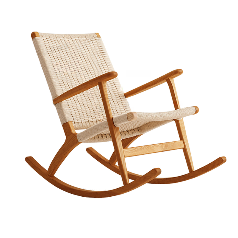 Asian Style Wicker Front Porch Rocking Chairs with Track Arm - image 3