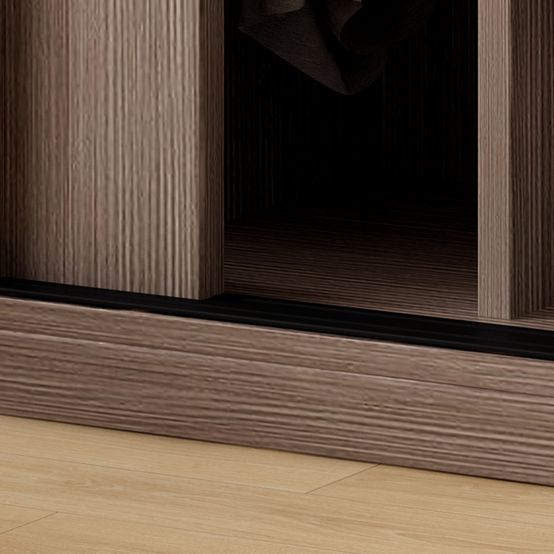 Sleek Natural Finish Modern Wooden Standalone Wardrobe Closet with Soft Close Features and Hanging Rod - image 7