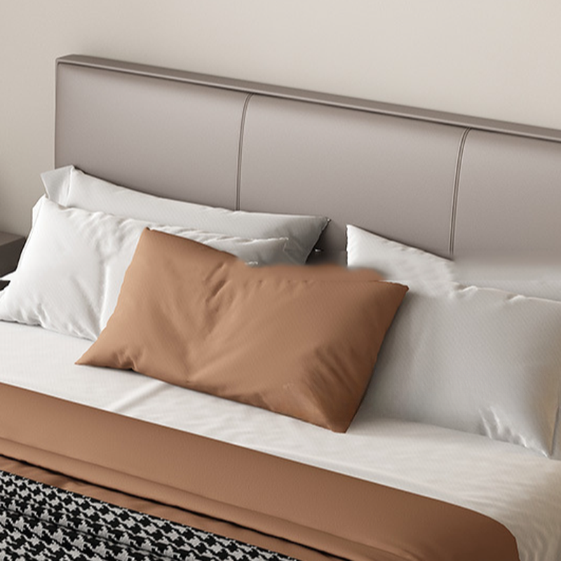Grey Solid Color Platform Bed with Timber Frame for Living Room - image 7