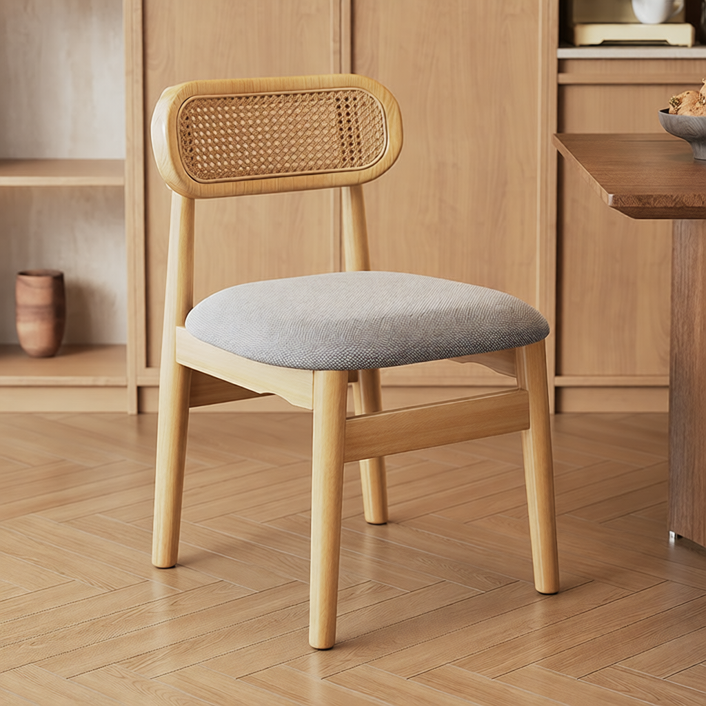 Simple Drawing Room Side Chair with Exposed Back, Upholstered Seat, and Wooden Legs - image 3