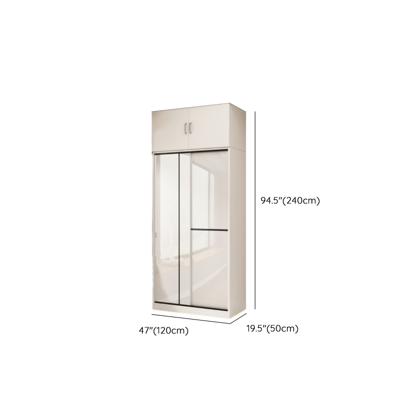 Chalk Modern Timber Self-supporting Wardrobe with Soft Close Door and Clothing Rod, Slipping Mechanism - image 19