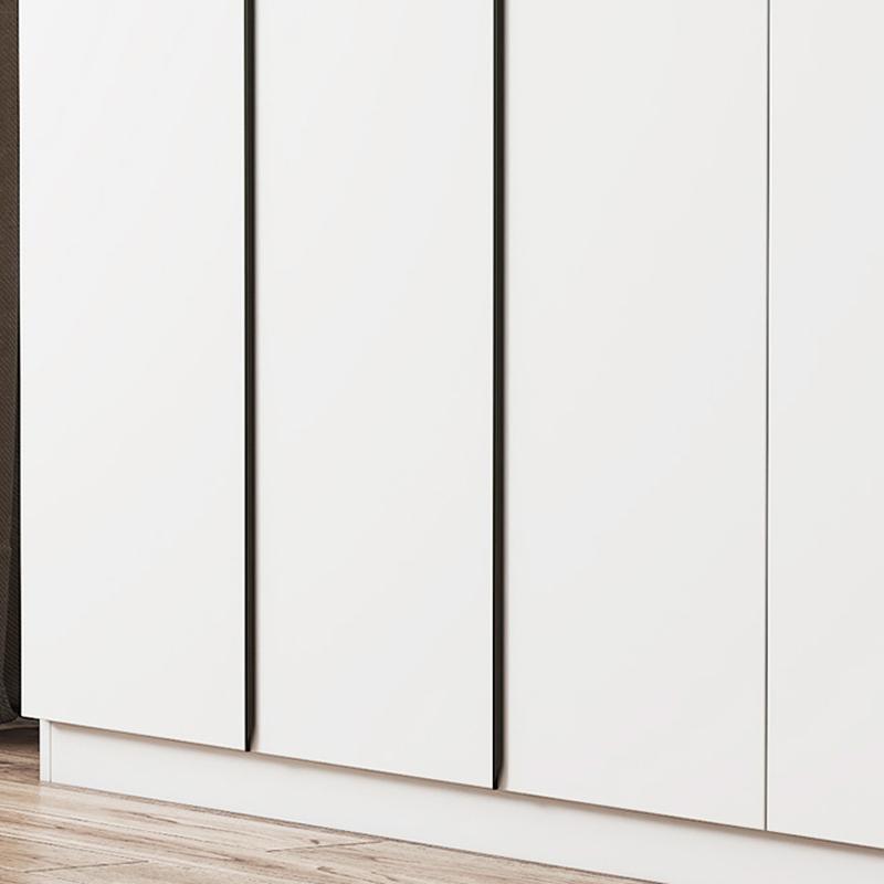 Modish Wooden Independent Armoire Cabinet with Interior Shelves and Clothing Rod - image 6