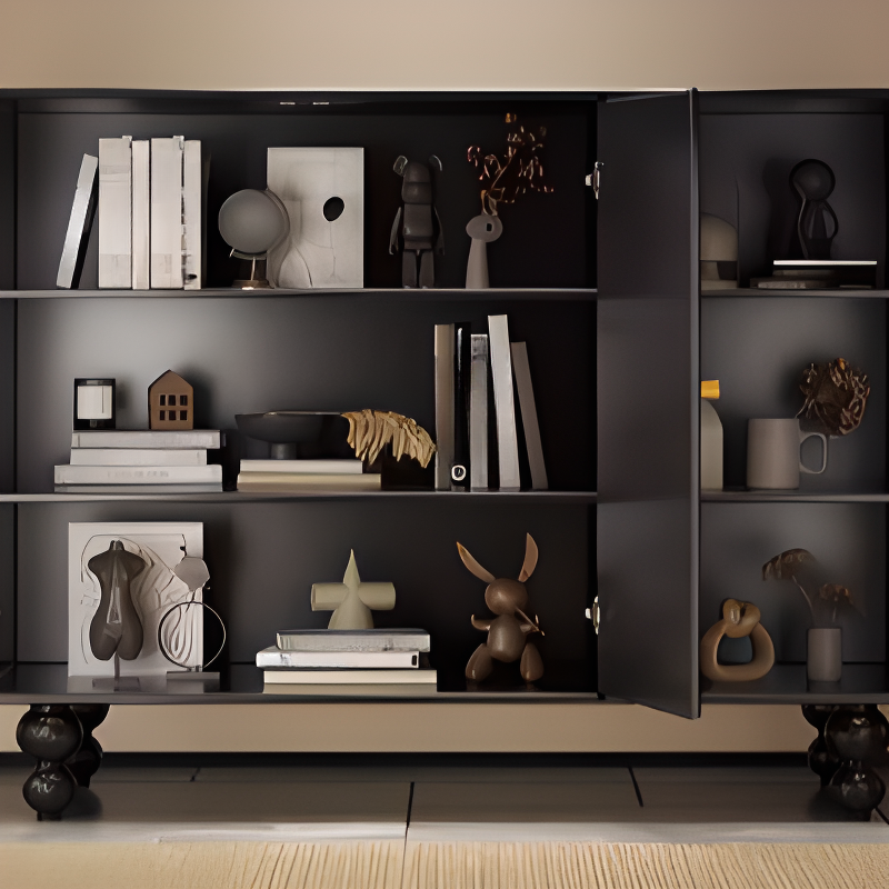 Trendy Rectangle Standalone Accent Cabinet in Ink with Manufactured Wood and Cabinet Knobs - image 16