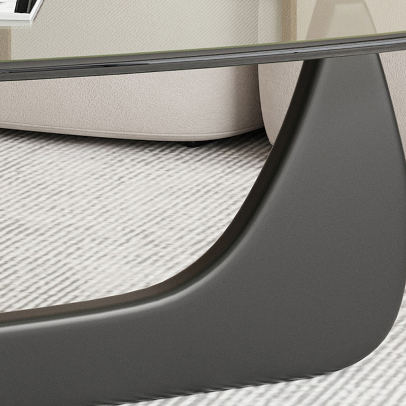 Simplistic Pennels Tempered Glass Single Side Table with Abstract Base Indoor Use - image 8