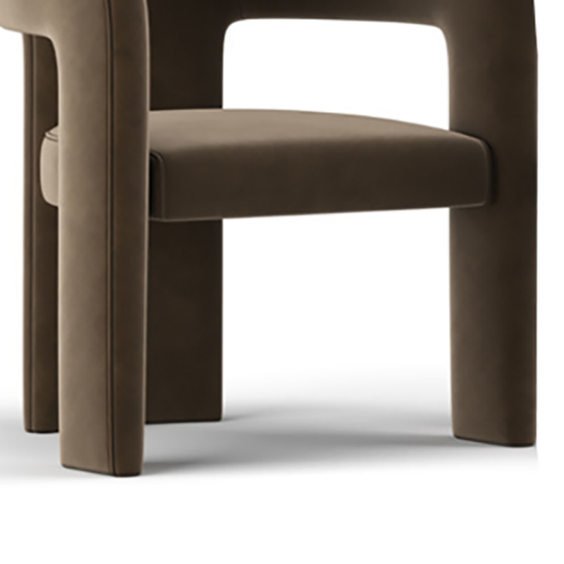 Soft-pile Fabric Upholstered Secure Outlined Arm Chair with Curved Back and Dark Blue/Light Green/Blush Legs in a Nordic Style - image 21
