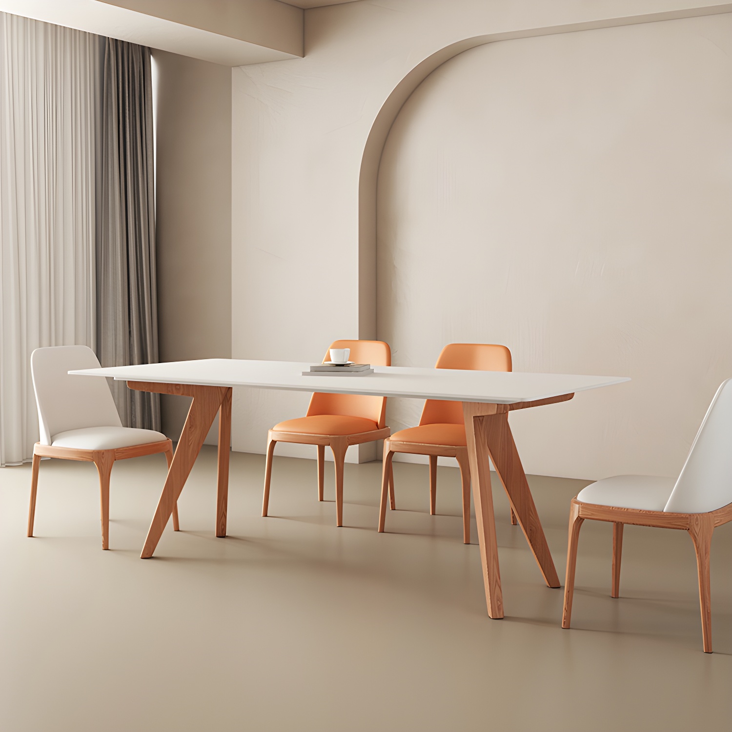 Modern Dining Set with Leather Chairs 1/4/5 Pieces Dinette Set