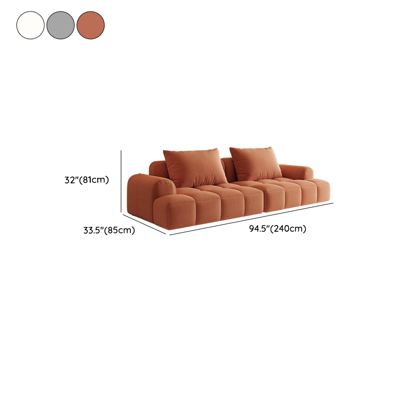 Modern Solid Color Tear Resistant Standard Sofa in Light Gray/Ivory/Citrus Color with 4-seater/Seats 5/3-seater and 2 Pillows - image 10