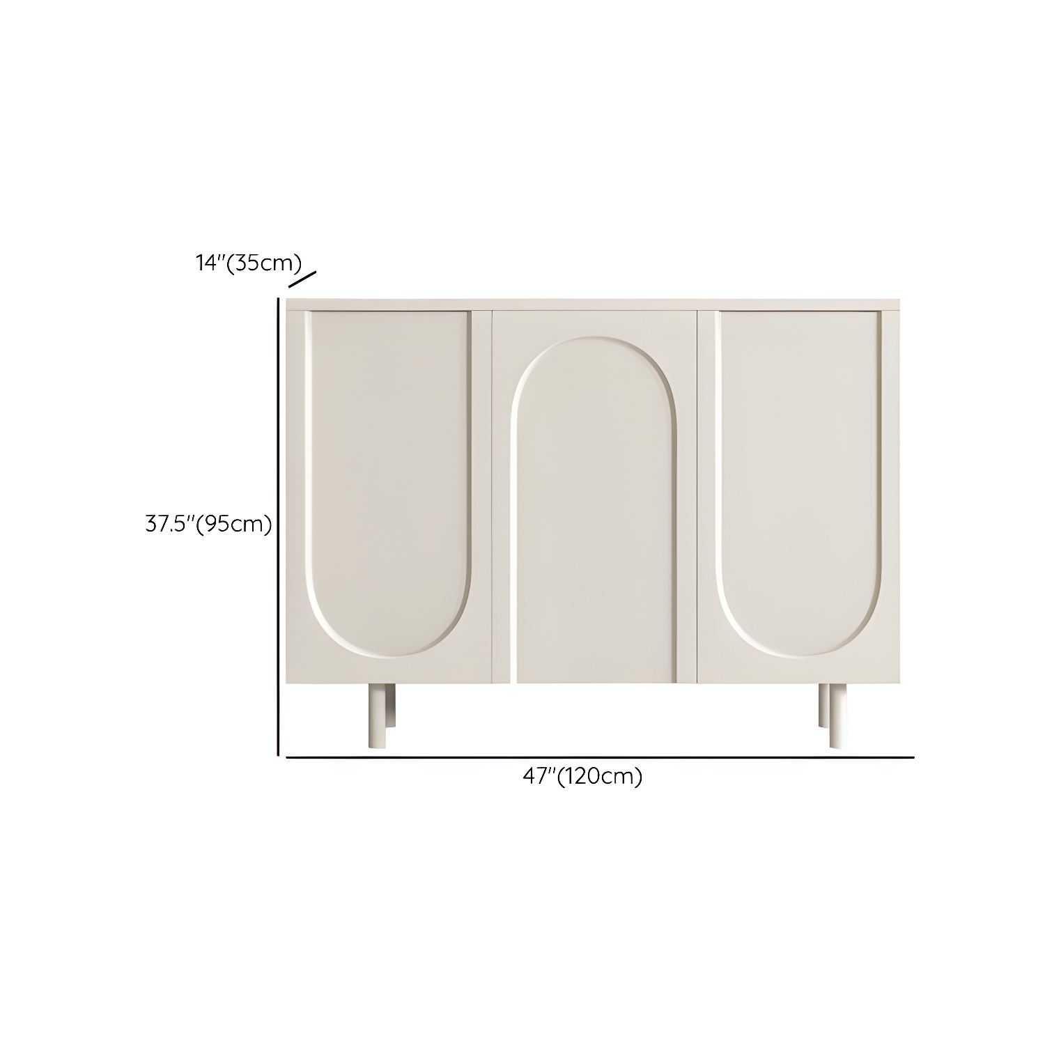 Modern Living Room Manufactured Wood Buffet Sideboard in White - image 12