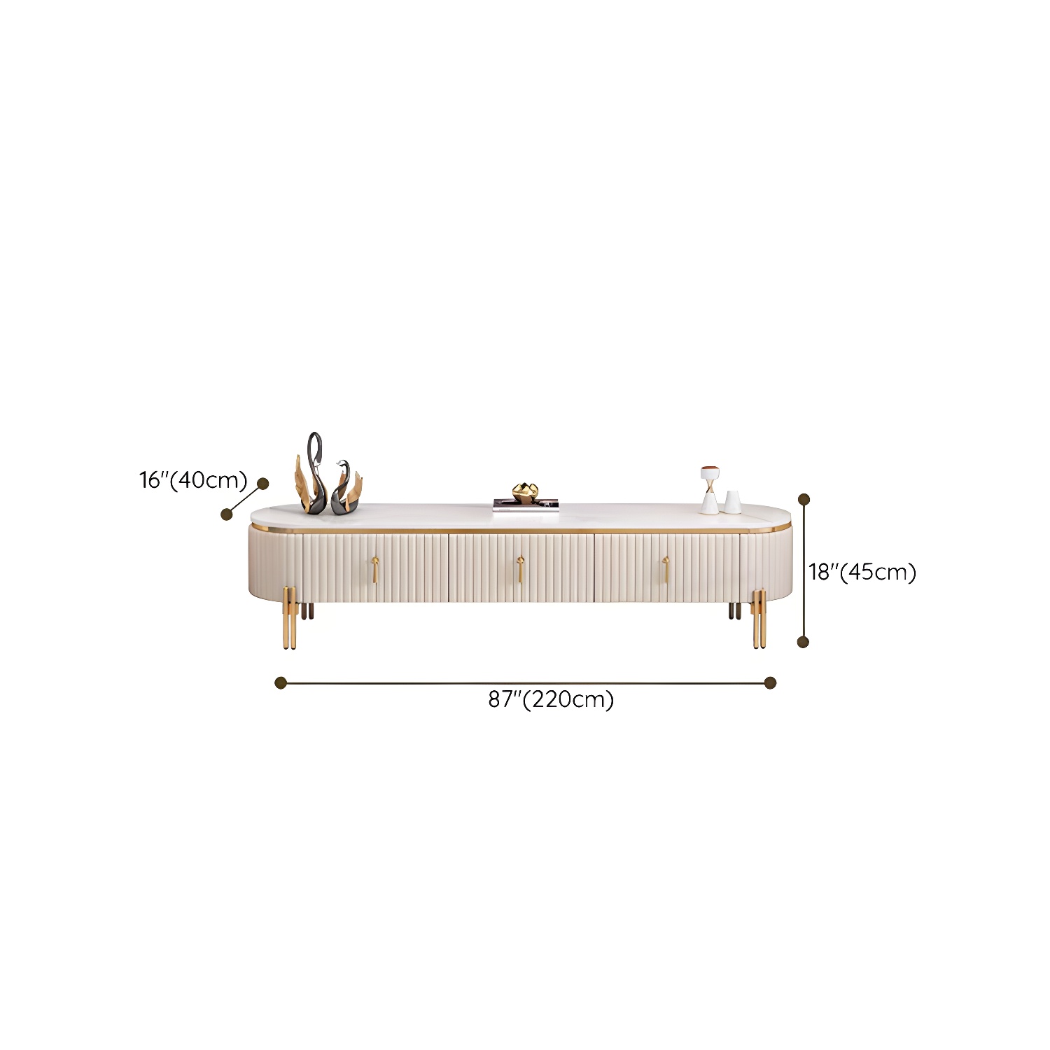 White TV Cabinet Modern Style TV Stand with Storage for Living Room - image 13