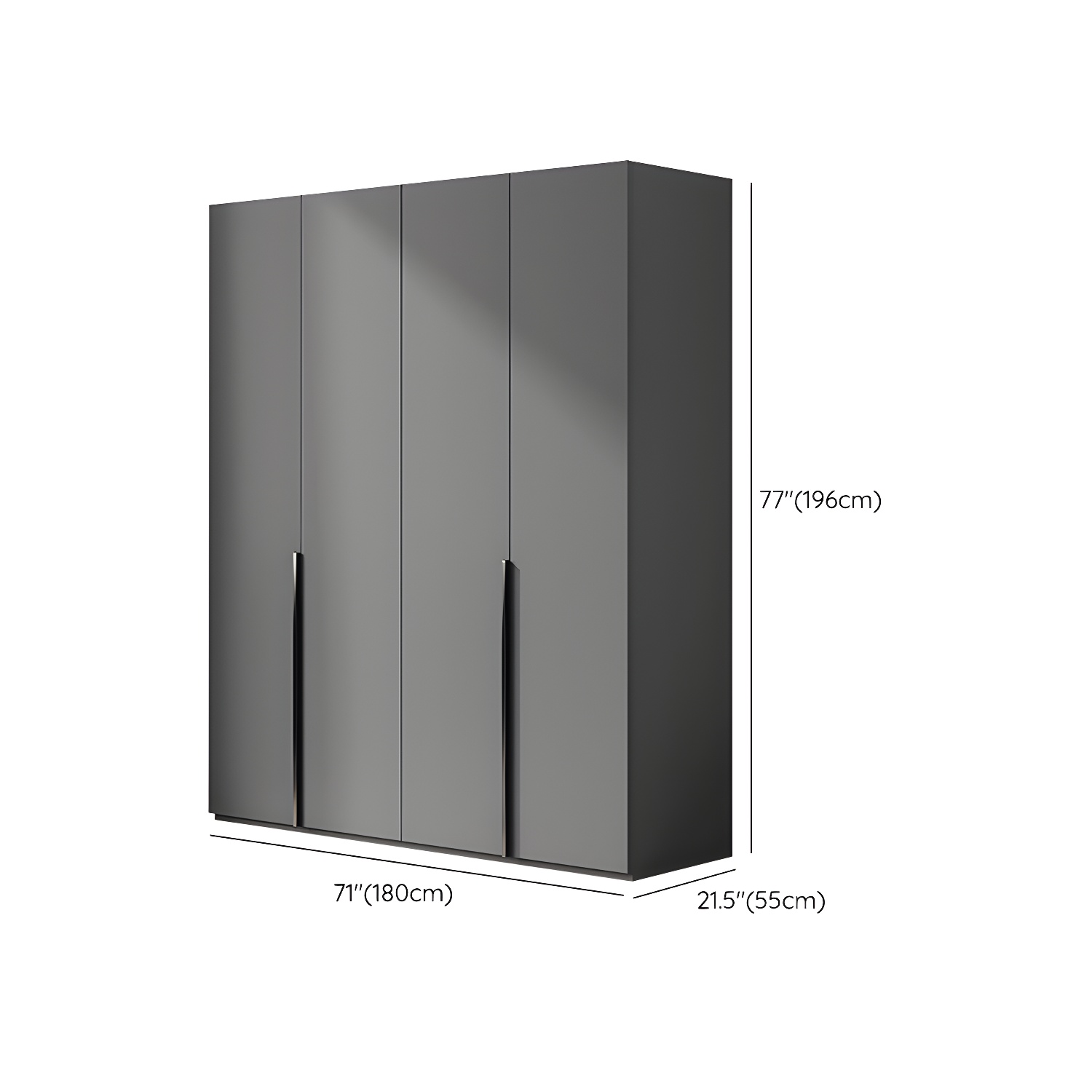 Contemporary Grey Storage Cabinet with Garment Rod Hinged Door Cabinet for Bedroom - image 20