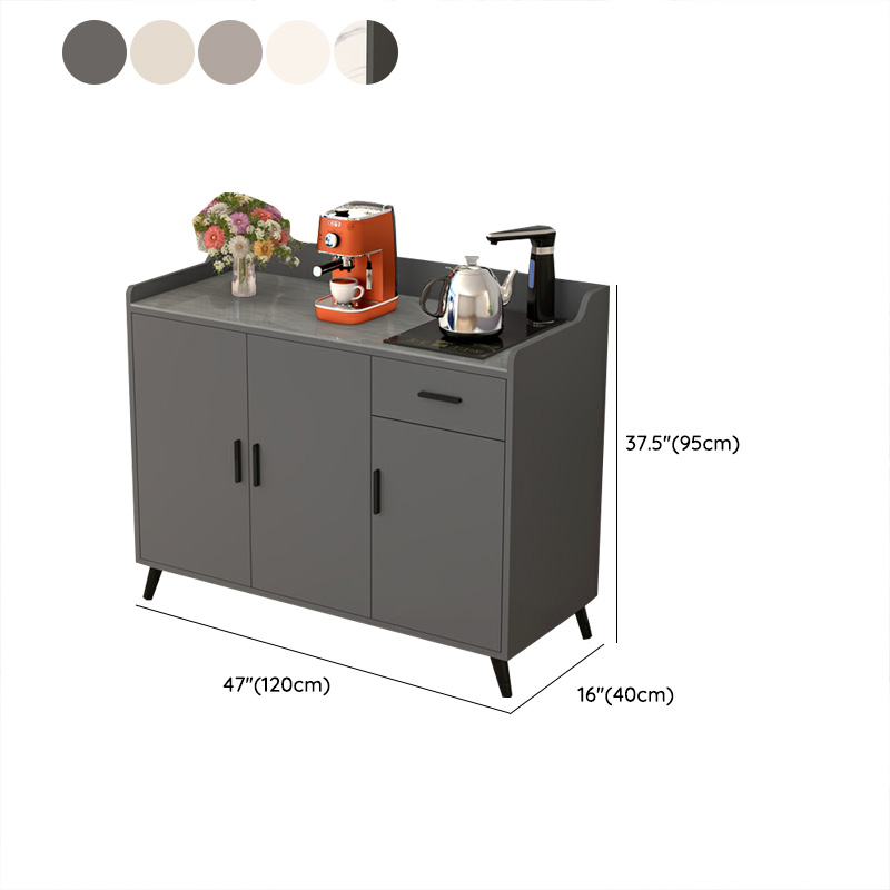 Contemporary Wood Sideboard Credenza with Stone Countertop and Drawers Included - image 18